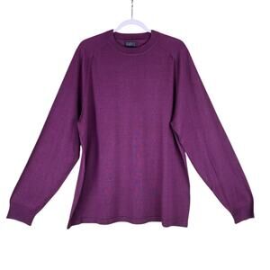 HAROLD POWELL Men's 100% Silk Long Sleeved Sweater Dark Wine Sz XL HS-8808